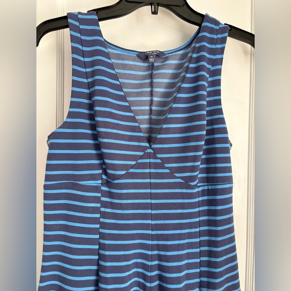 Peter Som Design Nation, Blue Sleeveless, V-neck Blue Striped Dress, size: 10 - Picture 5 of 8